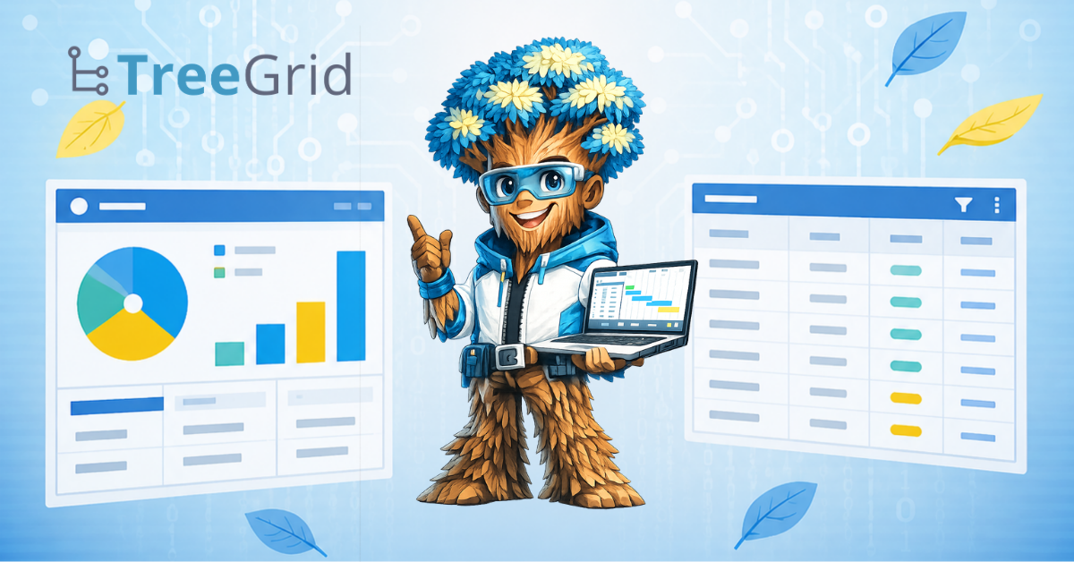 TreeGrid banner s notebookem