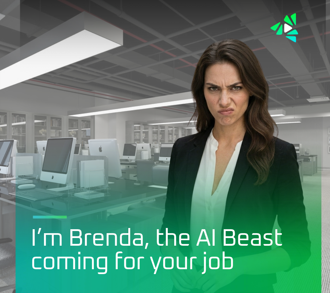 Social post: I'm Brenda, the AI Beast