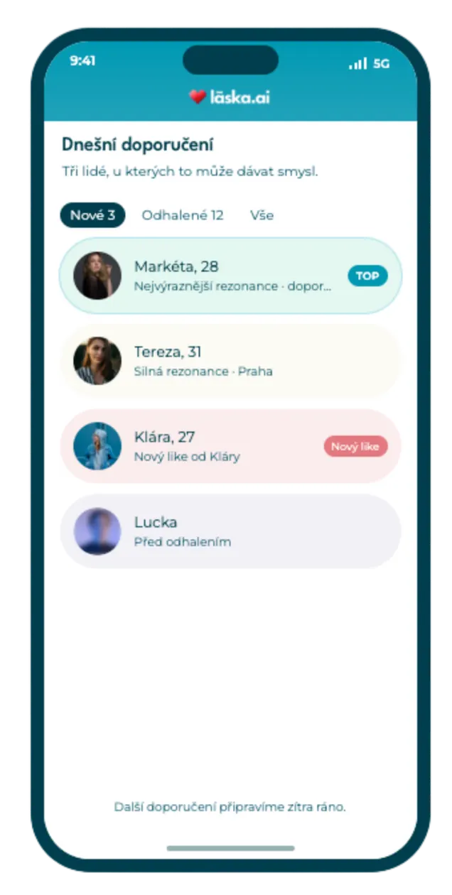 laska.ai app — dnešní doporučení
