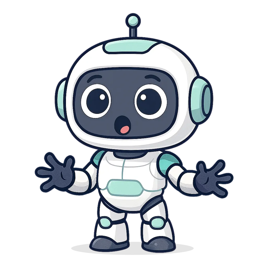 Coworky maskot s překvapeným výrazem